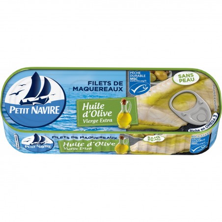 Filets De Maquereaux Msc Sans Peau Huile Olive Petit Navire