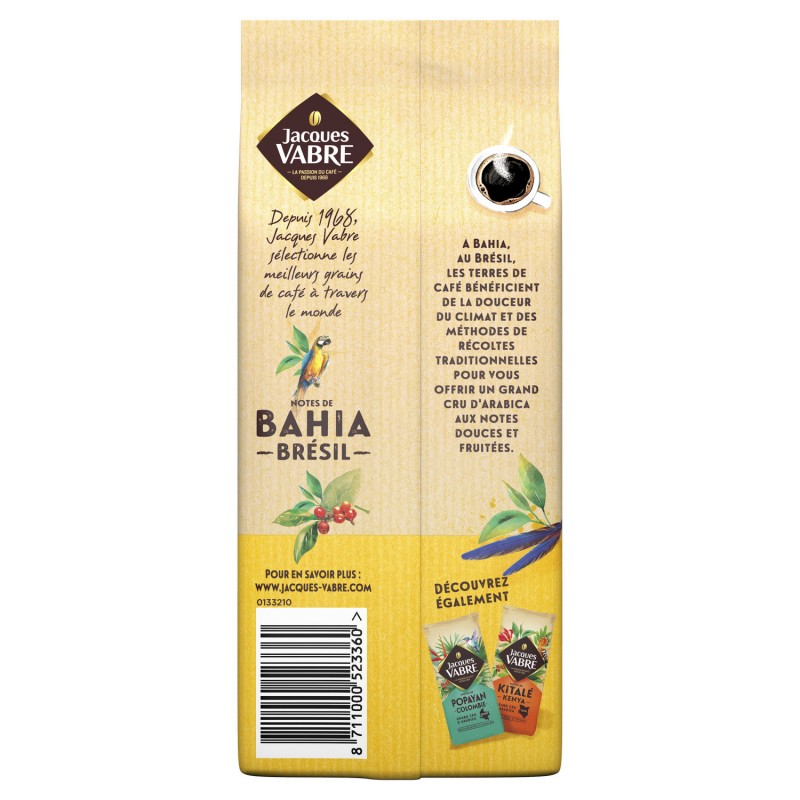 Café moulu 100 arabica Bahia Brésil JACQUES VABRE