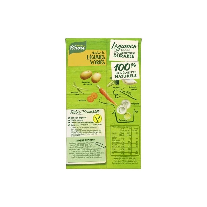 Soupe Mouliné de Légumes Variés KNORR la brique de 1 l