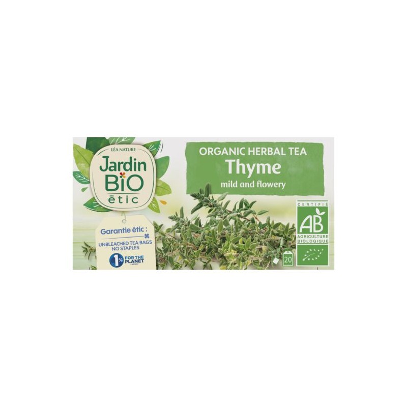 Infusion thym Bio JARDIN BIO ETIC la boîte de 20 sachets