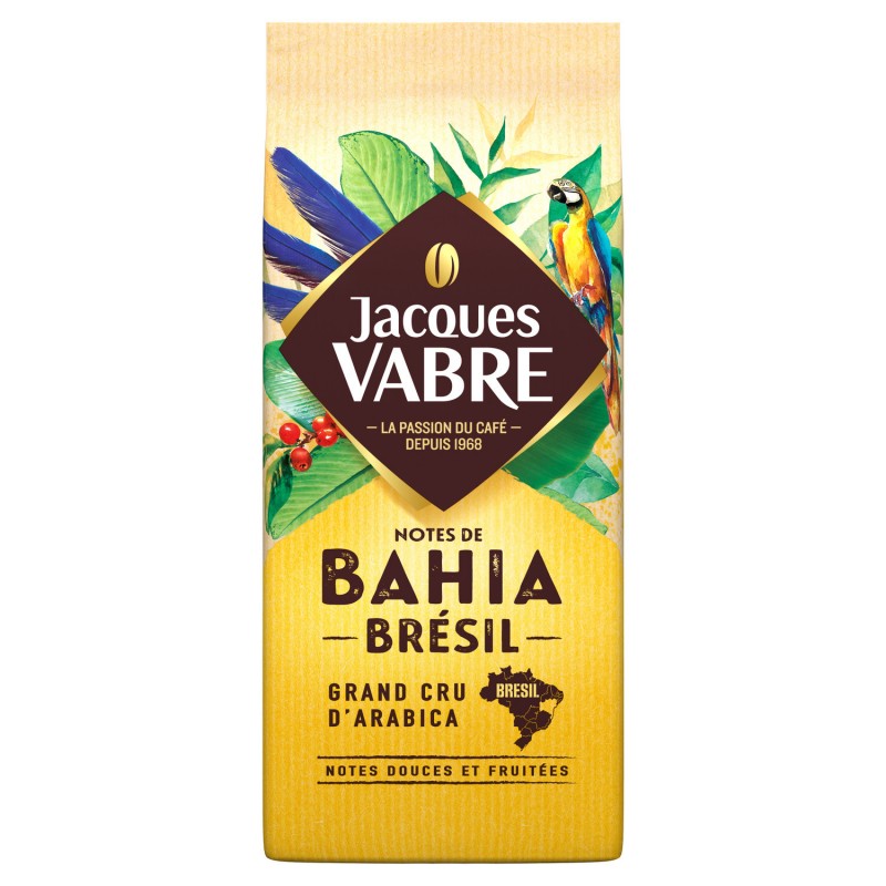Café en grains Jacques Vabre Authentique 100 % Arabica - paquet de 1 kg sur