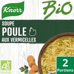 Soupe Bio poule aux vermicelles KNORR
le sachet de 36g