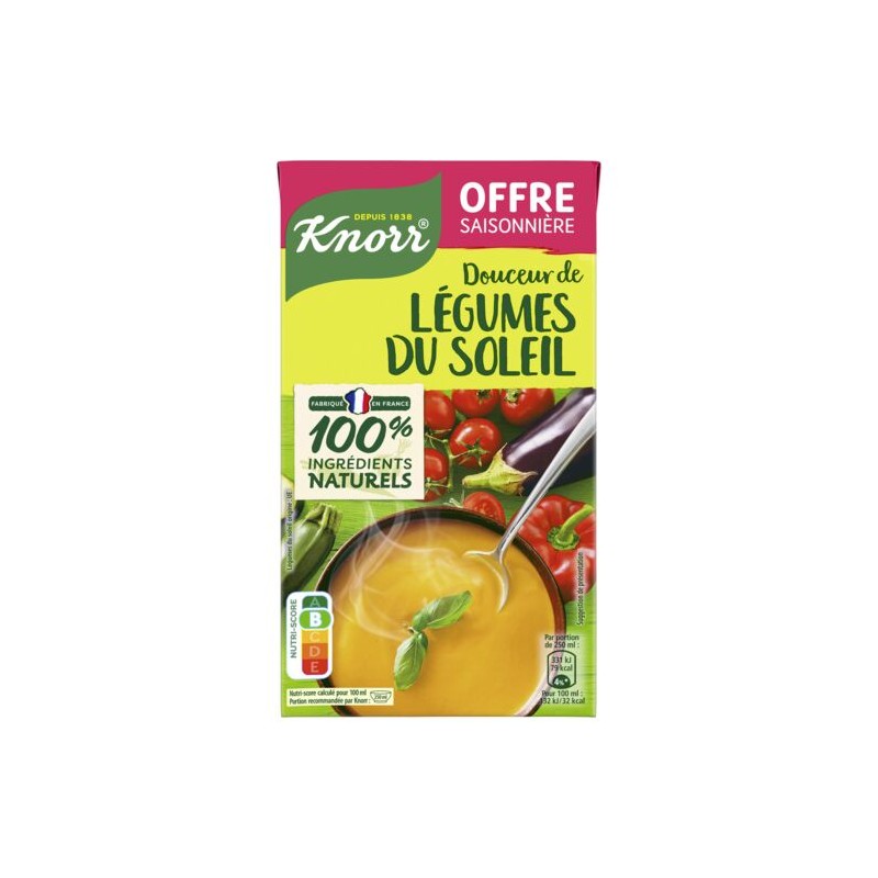 Soupe douceur de légumes du soleil KNORR la brique de 2L