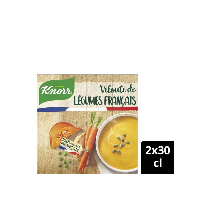 Soupe velouté de légumes KNORR
le lot de 2 briques de 200mL