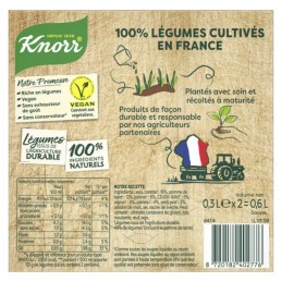 Soupe velouté de légumes KNORR
le lot de 2 briques de 200mL