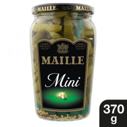 迷你小黃瓜原味 MAILLE 370 克罐裝，濾乾