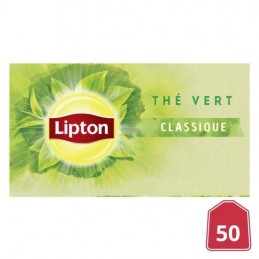 Thé vert classique LIPTON
la boite de 50 sachets - 65 g