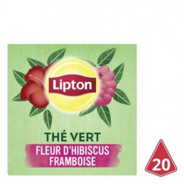 Thé vert hibiscus & framboise LIPTON
la boite de 20 sachets