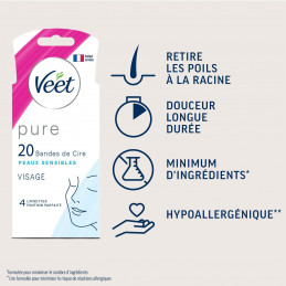 Bande de cire visage VEET