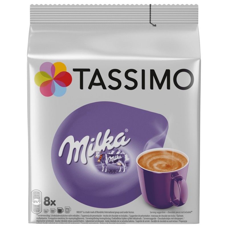 Cacao y Leche en Cápsulas Milka Tassimo 8 unidades 42 g.