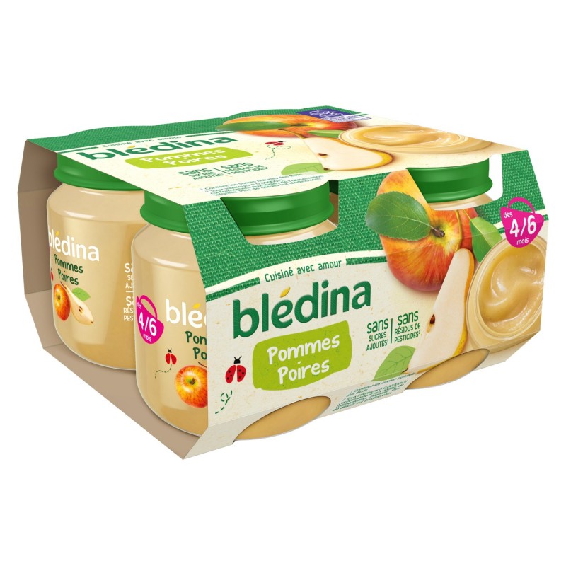 Compotes bébé dès 4 mois pomme poire BLEDINA